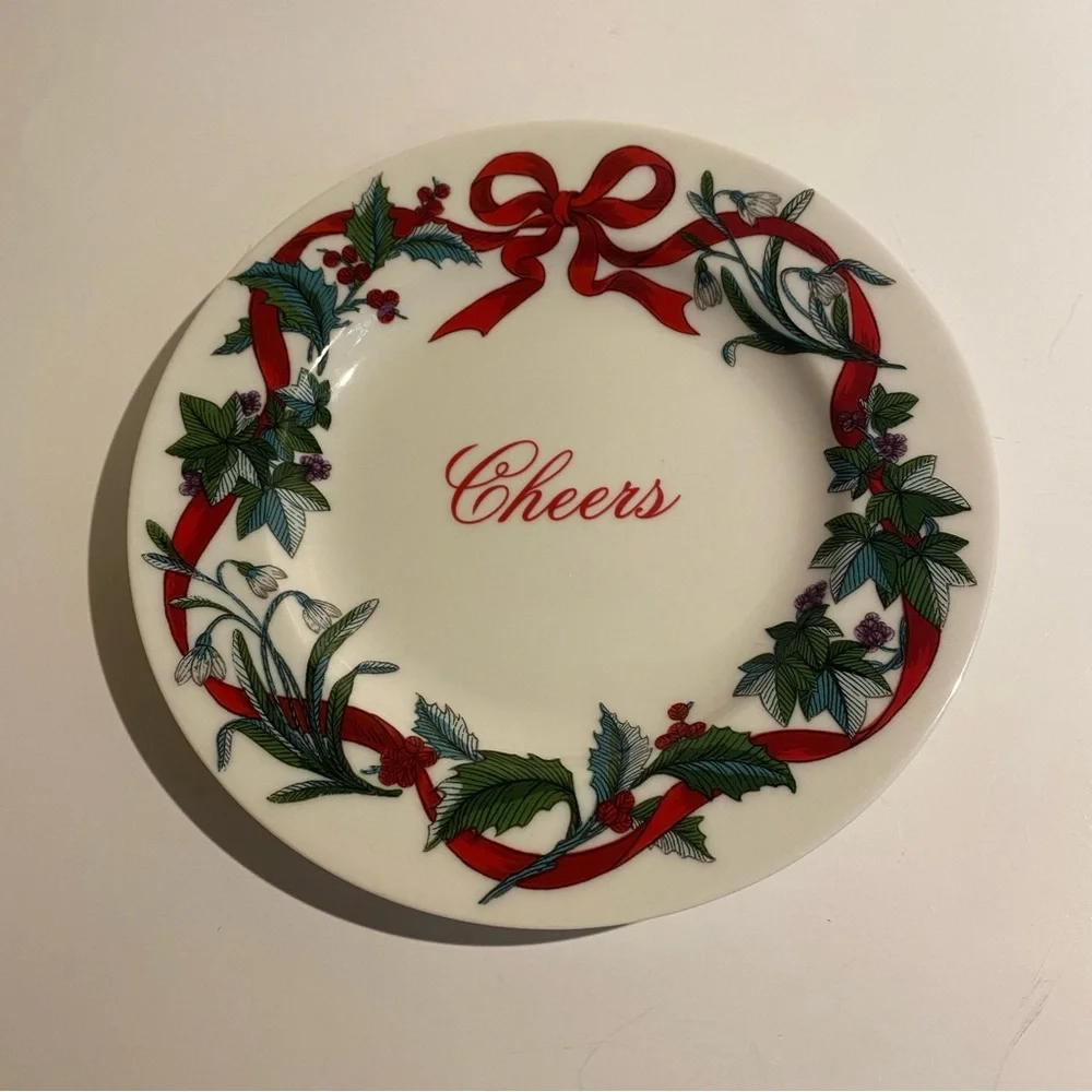 Martha Stewart Collection Holiday Salad Plates Set 4 Noel Cheer Joy Peace Macys